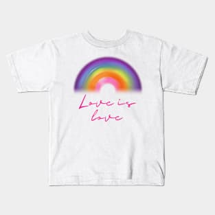 Rainbow pride love winds LGBTQ ally Kids T-Shirt